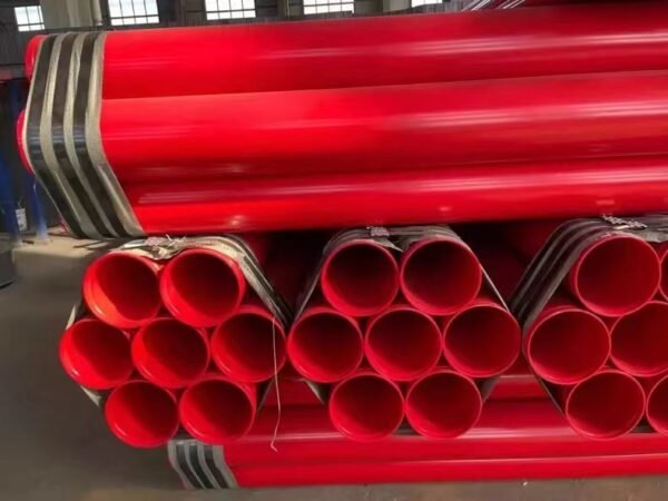 Carbon steel pipe with red epoxy